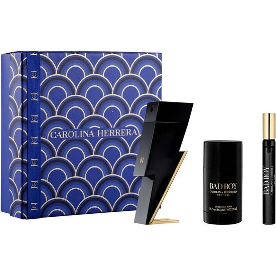 Carolina Herrera Bad Boy Eau De Toilette 100Ml Gift Set 100Ml & 10Ml Eau De Toilette & 100Ml Deodorant Spray