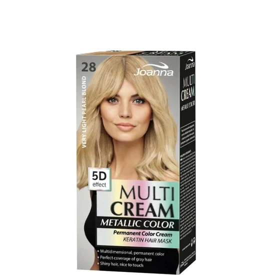 Joanna Multi Cream Metallic Permanent Colour 5d Effect Keratin Hair Mask