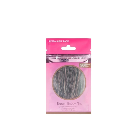 Brushworks Bobby Pins Brown X50
