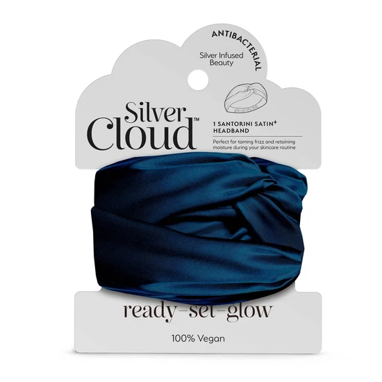 Silver Cloud Women's Navy Satin+ Headband Santorini - Image 5