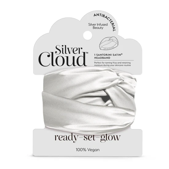 Silver Cloud Women's White Satin+ Headband Santorini - Image 5
