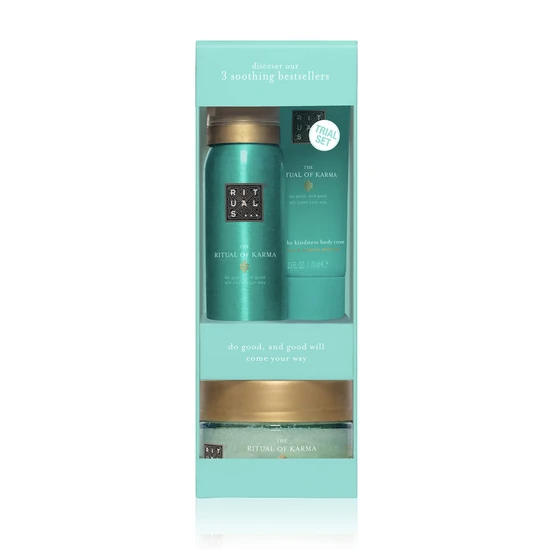 Rituals Gift Set From The Ritual Of Karma, Trial Set With Summery Holy Lotus & White Tea Hydrating, Cooling Properties