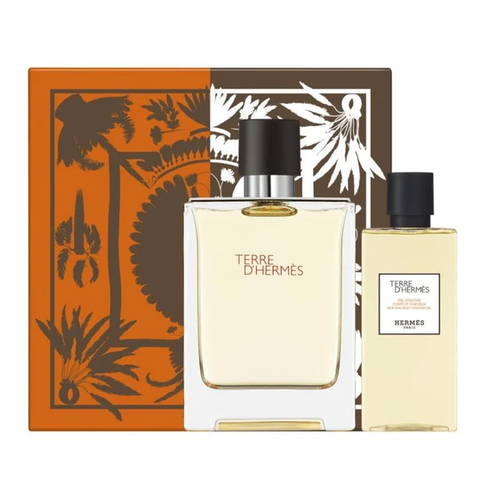 Hermès Terre D'Hermes Eau De Toilette Men's Gift Set Spray 100ml With Shower Gel 80ml