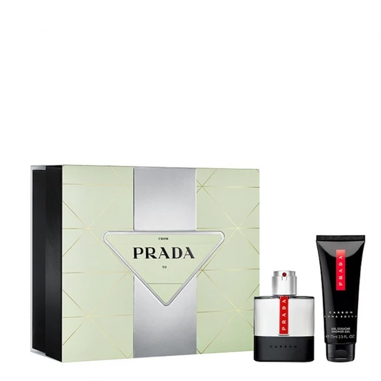 Prada Luna Rossa Carbon Gift Set 50ml Eau De Toilette + 75ml Shower Gel