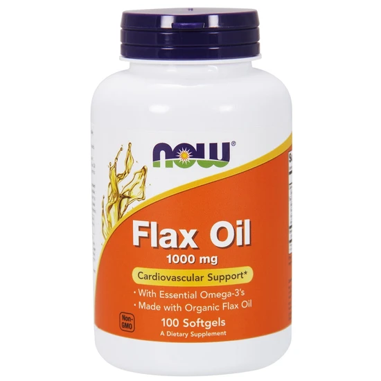 Now Foods Flax Oil, 1000Mg 100 Softgels - Image 4