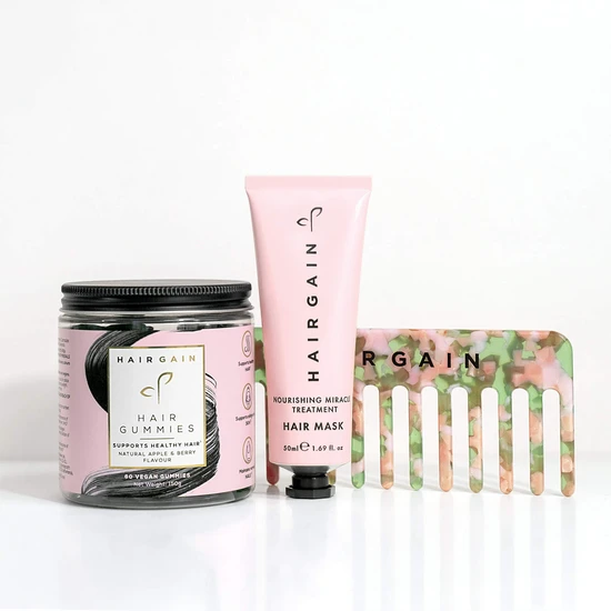 Hair Gain Trio Set Capsules, Comb & Mask
