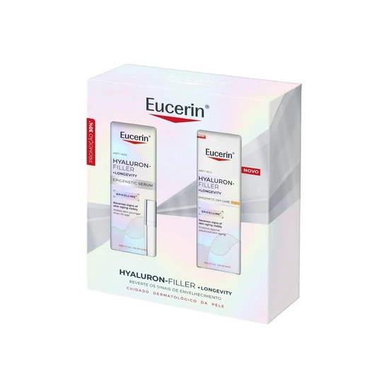 Eucerin Hyaluron-Filler + Longevity Epigenetic Serum + Epigenetic Anti-Ageing Day Cream SPF 30