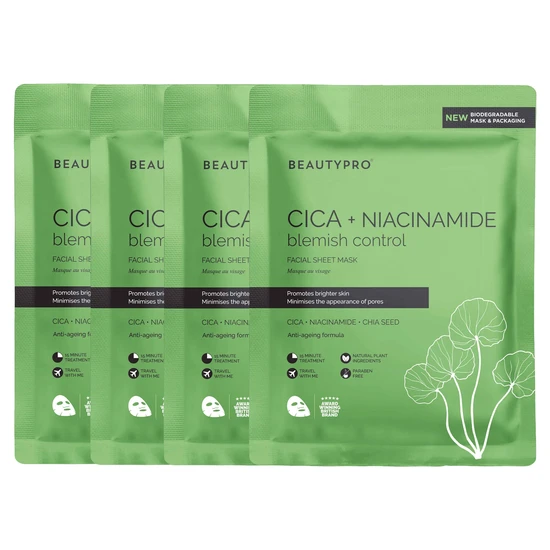 BeautyPro CICA + NIACINAMIDE Facial Sheet Mask