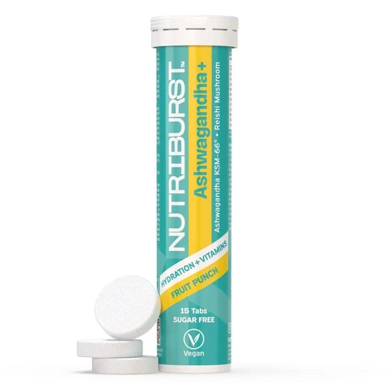 Nutriburst Ashwagandha+ Fruit Punch Effervescent Tablets