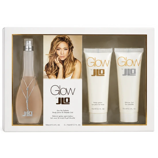 Jennifer Lopez Glow Gift Set 50ml Eau De Toilette + 75ml Shower Gel + 75ml Body Lotion