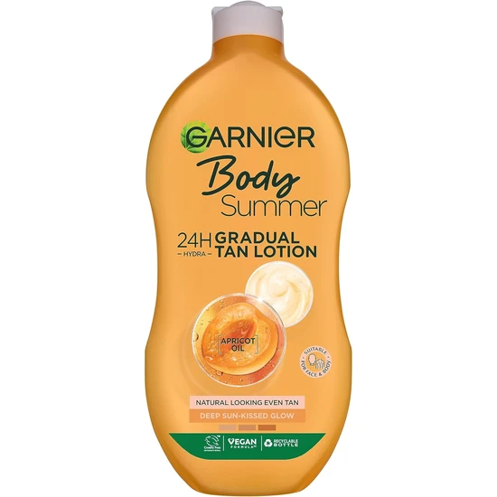Garnier Summer Body Gradual Tan Moisturiser Deep, Face and Body, 400ml | For A Radiant Sun Kissed Glow, 24 Hour Hydration, Natural Even Tan, Fast Absorption, Vegan Formula - Image 4