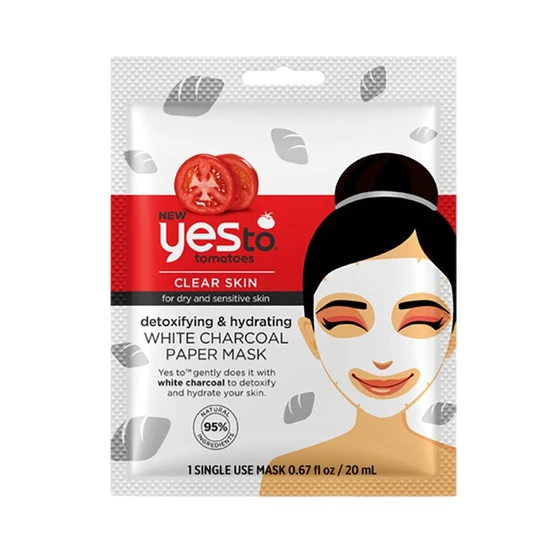 Yes To Tomatoes Detoxifying & Hydrating White Charcoal Paper Mask