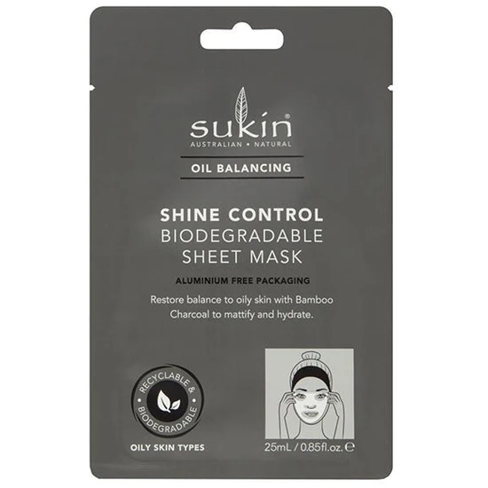 Sukin Oil Balancing Shine Control Biodegradable Sheet Mask