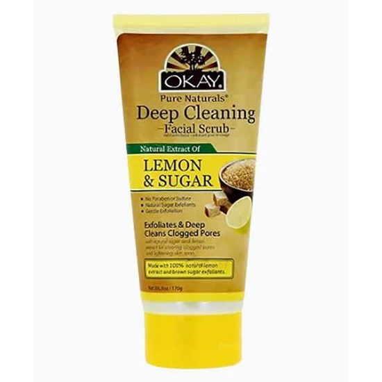 Okay Pure Naturals Deep Cleaning Lemon & Sugar Facial Scrub