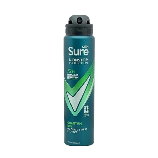 Sure Men Antiperspirant Deodorant Quantum Dry 72H Nonstop Protection 250Ml, 18 Pack - Image 3
