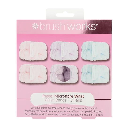 Brushworks Pastel Microfibre Wrist Wash Bands