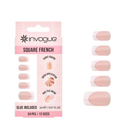 Invogue Classic Short Square French Tip