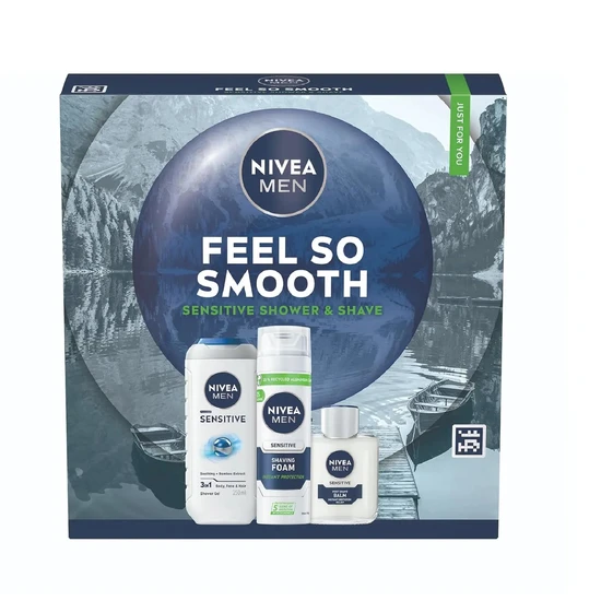 Nivea Men Feel So Smooth Sensitive Shower & Shave 3pc Gift Set