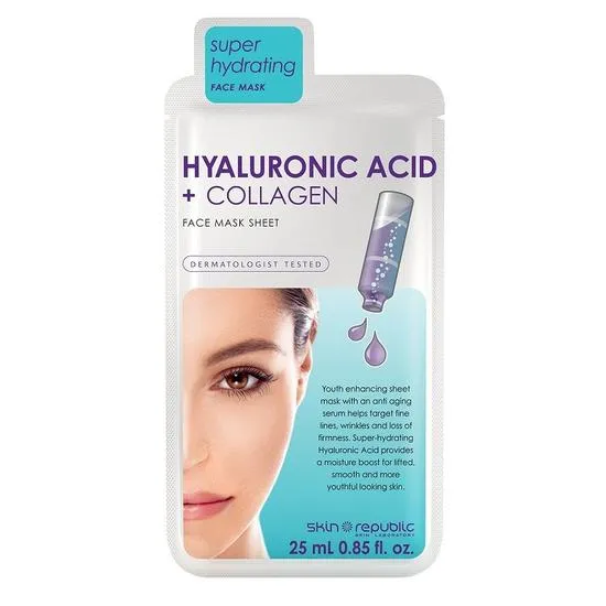 Skin Republic Hyaluronic Acid + Collagen Face Sheet Mask