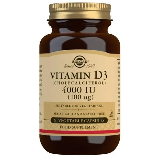 Solgar Vitamins Vitamin D3 Cholecalciferol 4000 IU 100 Ug