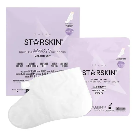 STARSKIN Magic Hour Exfoliating Double-Layer Foot Mask Socks