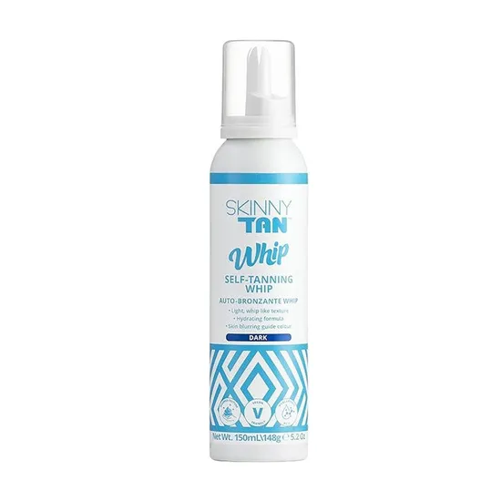 Skinny Tan Whip Dark Mousse - Instant Fake Tan for Streak Free, Radiant & Natural Glow, Cruelty-Free, Paraben Free & Vegan Skincare with Coconut & Vanilla Aroma - Dark Self Tan, 150ml - Image 4