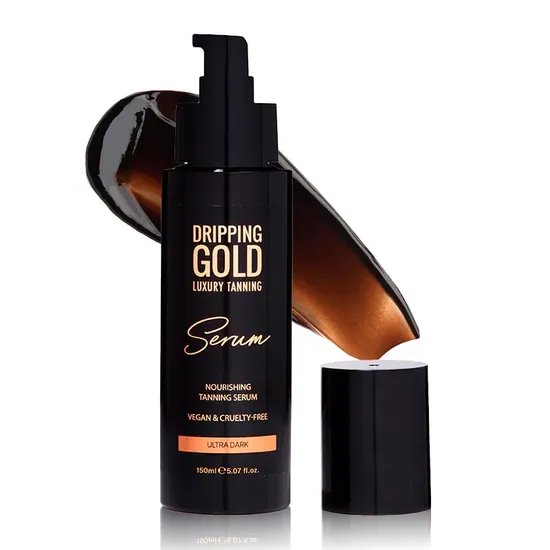Dripping Gold Luxury Tanning Serum – Hydrating & Nourishing Self-Tan Serum with Squalane, Rosehip & Hyaluronic Acid – Streak-Free, Deep Bronze Glow – 150ml - Image 3