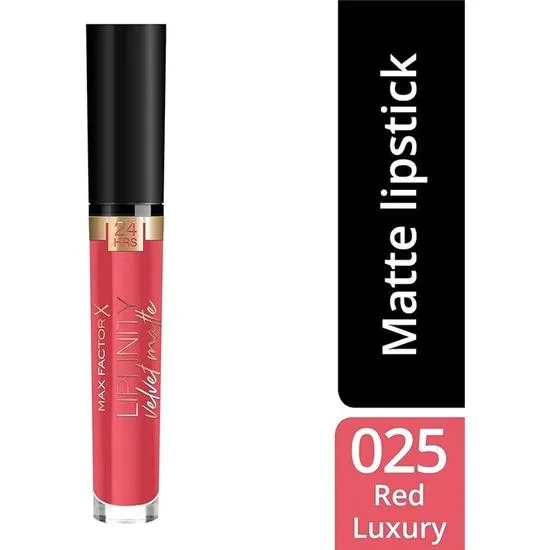 Max Factor Lipfinity Velvet Matte 24Hr Lipstick 025 Red Luxury