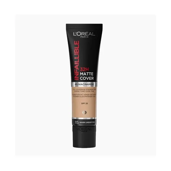 L’oréal Paris L'oreal Paris Cover Liquid Foundation With 4% Niacinamide Long Lasting Natural Finish Available In 20 Shades Spf 25 Infallible 32H Matte Cover - Image 3