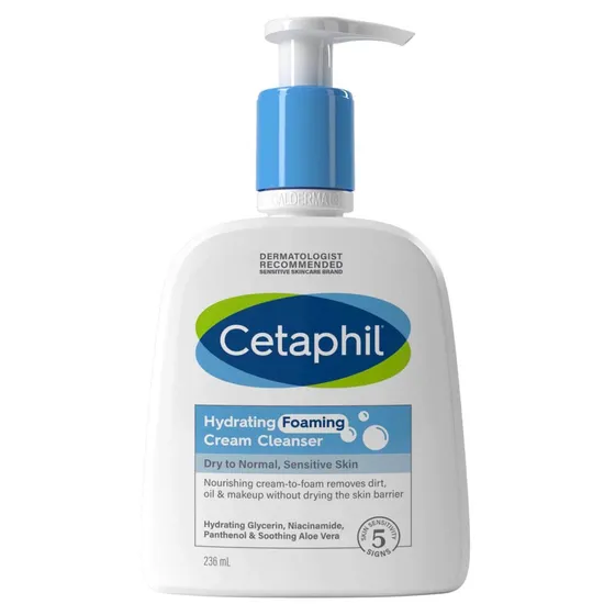 Cetaphil Hydrating Foaming Cream Cleanser And Makeup Remover, 236Ml, Face Wash With Niacinamide For Normal, Dry Or Sensitive Skin, Vegan-Friendly - Image 9