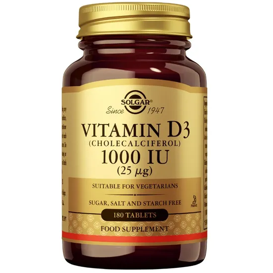 Solgar Vitamin D3 25ug 1000iu Tablets