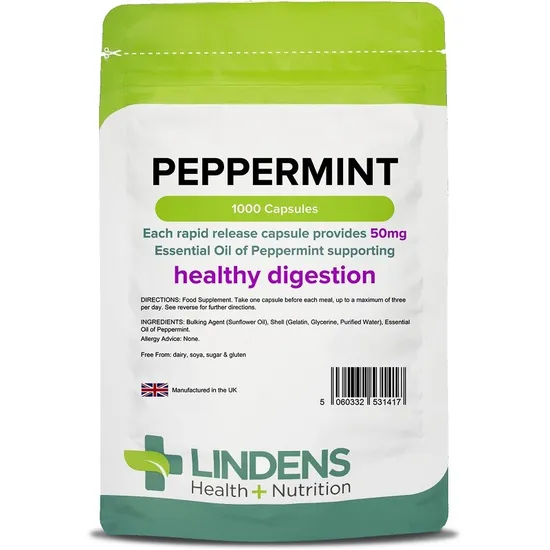 Lindens Peppermint Oil 50Mg 1000 Capsules H+N [1417] - Image 3