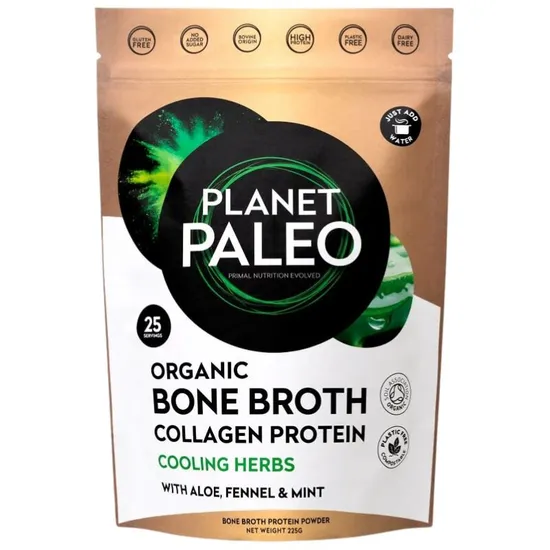 Planet Paleo Organic Bone Broth Collagen Protein Cooling Herbs