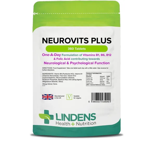 Neurovits Plus (Vitamin B1, B6, B12, Folic Acid) Tablets (360 Tablets) Lindens - Image 5