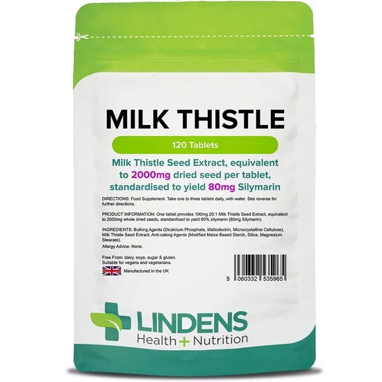 Lindens Milk Thistle Seed Extract 100mg (2000mg eq) Tablets 120 Pack - Image 3
