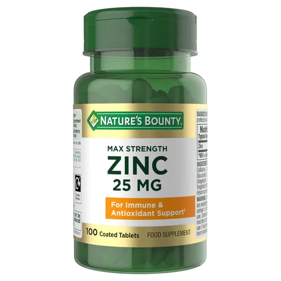 Nature's Bounty Maximum Strength Zinc 25mg Tablets