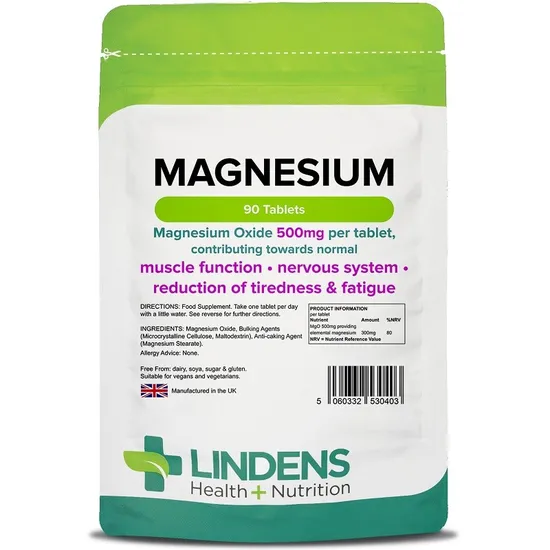 Lindens Magnesium 500Mg Tablets | 90 Pack | Contributes Towards Normal Energy - Image 5