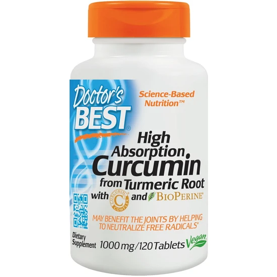 Doctor's Best High Absorption Curcumin From Turmeric Root With C3 Complex & BioPerine 1000mg Tablets