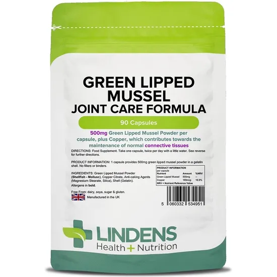 Lindens Green Lipped Mussel 500Mg Capsules 90 Capsules