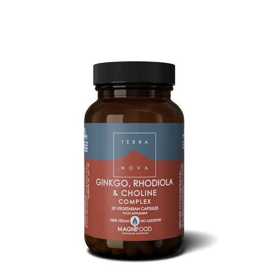 Terranova Ginkgo, Rhodiola & Choline Complex 50 Capsules - Image 3