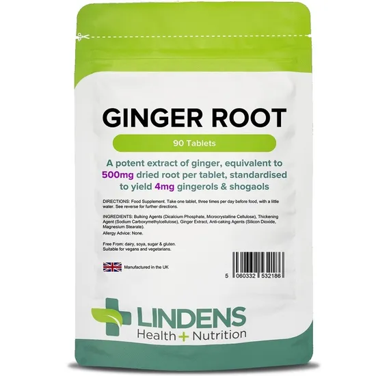 Lindens Ginger Root 500mg 90 Tablets - Image 6