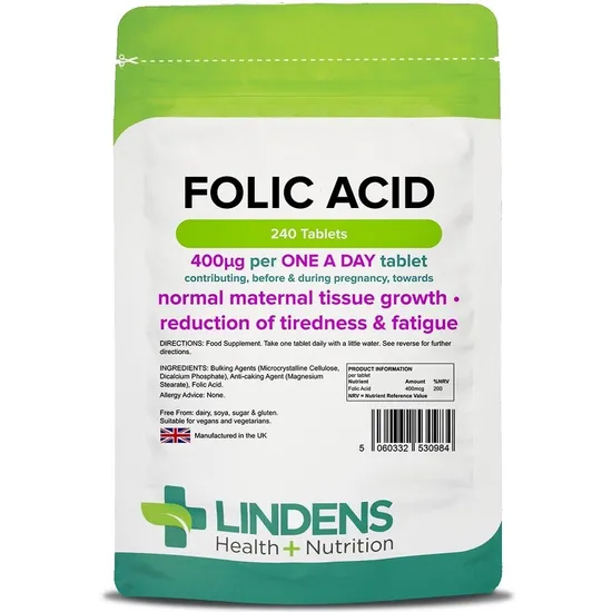 Lindens Folic Acid 400Mcg Tablets 240 Tablets