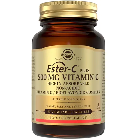 Solgar® Ester-C Plus 500 mg Vitamin C Vegetable Capsules - Pack of 50 - Image 8
