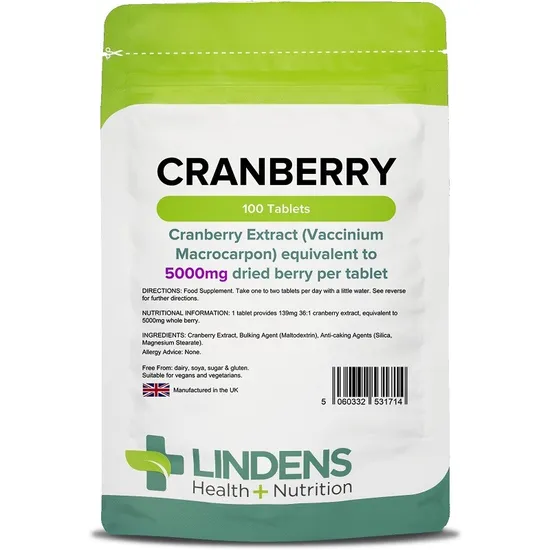 Lindens Cranberry Juice 5000Mg Tablets 100 Tablets