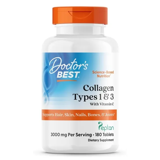 Doctor's Best Collagen Types 1 And 3 With Vitamin C 1000 Mg 180 Tablets - Image 5