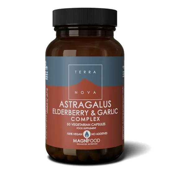 Terra nova Astragalus, Elderberry & Garlic Complex 50 Veg Capsules New Long Exp - Image 4