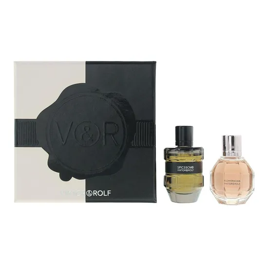 VIKTOR&ROLF Gift Set 7ml FlowerBomb Eau De Parfum + 7ml Spicebomb Eau De Toilette