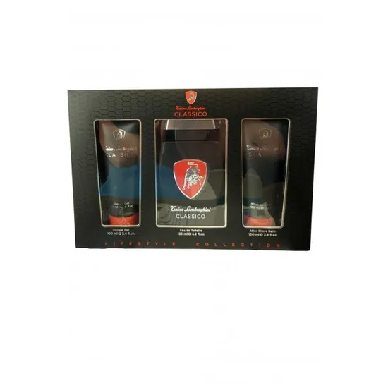 Lamborghini Classico Gift Set 125ml Eau De Toilette + 100ml Aftershave Balm + 100ml Shower Gel