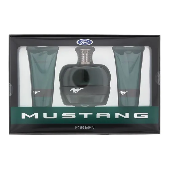 Mustang Green 3 Piece Gift Set: Eau De Toilette 100ml Shower Gel 100ml Aftershave Balm