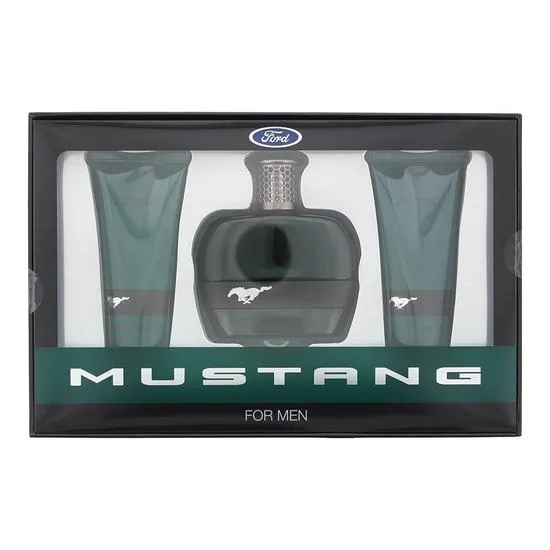 Mustang Green 3 Piece Gift Set: Eau De Toilette 100ml Shower Gel 100ml Aftershave Balm